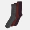Pier One 3Pack - Sokken - Dark Green/Orange/Bordeaux