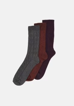 Pier One 3Pack - Sokken - Dark Green/Orange/Bordeaux