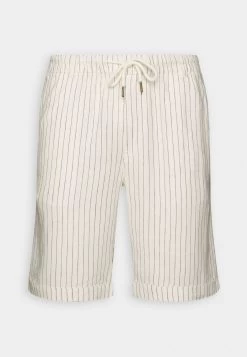 Pier One Linen Blend Drawcord Shorts- Shorts - Off-White