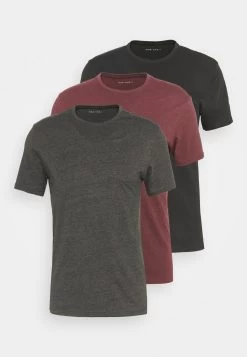Pier One 3 Pack - T-Shirt Basic - Black/Mottled Dark Grey/Bordeaux -Pier One Verkoopwinkel 3a3d359b577841e6a576172d8b53126f