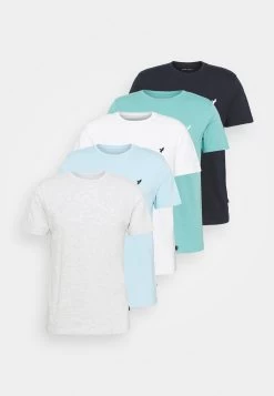 Pier One 5 Pack - T-Shirt Basic - Light Grey - 101_White - 001_Green - 602 -Pier One Verkoopwinkel 3fe4ededb7e446c69186309619c33f40