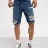 Pier One Jeansshort - Dark Blue Denim