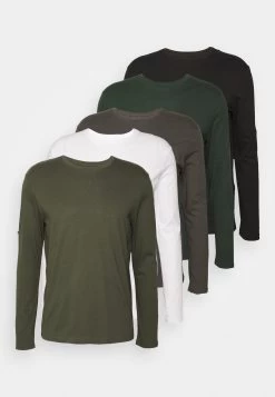 Pier One 5 Pack - Longsleeve - White/Dark Green/Light Green/Black -Pier One Verkoopwinkel 4c3811fac32e4b768fcbe2cc292dd8b9