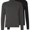 Pier One 2 Pack - Basic Turtleneck - Trui - Black/Mottled Dark Grey