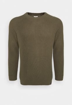 Pier One Big Stitch Mix Crewneck - Trui - Olive