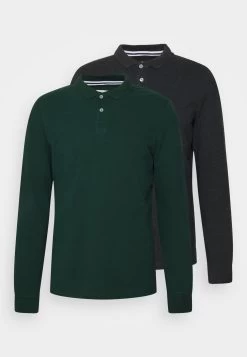 Pier One Long Sleeve 2 Pack- Poloshirt - Dark Grey/Khaki -Pier One Verkoopwinkel 797d6a7ee480495b8e72e1155193494c