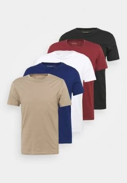 Pier One 5 Pack - T-Shirt Basic - White/Black/Bordeaux -Pier One Verkoopwinkel 821a9428a35f403f8260cec51cee307c
