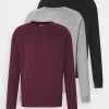 Pier One 3 Pack - Sweater - Bordeaux/Black/Grey