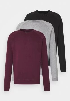 Pier One 3 Pack - Sweater - Bordeaux/Black/Grey
