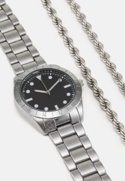 Pier One Set - Ketting - Silver-Coloured/Black -Pier One Verkoopwinkel 83102eb3ab884b968ea711d6d380bde6