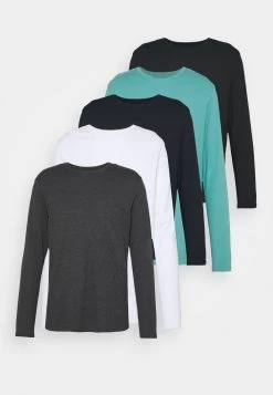 Pier One 5 Pack - Longsleeve - Dark Blue/Turquoise/White -Pier One Verkoopwinkel 852b1adeb3684c1fb9aafb1a1a50eb45