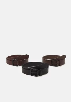 Pier One 3 Pack Unisex - Riem - Black/Brown/Dark Brown