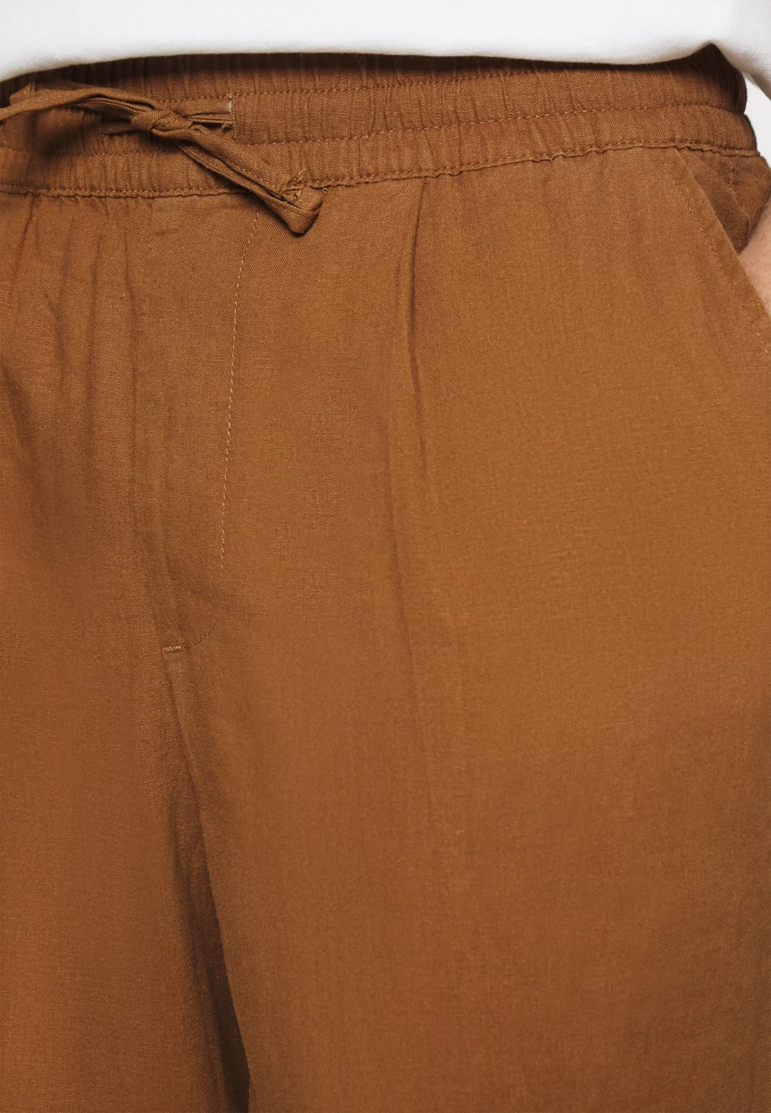 Pier One Drawcord Trousers Linen Blend - Broek - Brown 5 Pier One Drawcord Trousers Linen Blend - Broek - Brown - Afbeelding 5