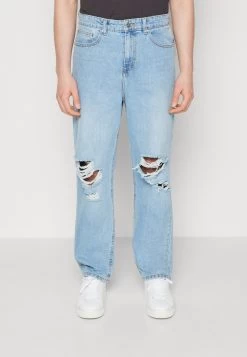 Pier One Distress On Knees - Relaxed Fit Jeans - Light Blue Denim