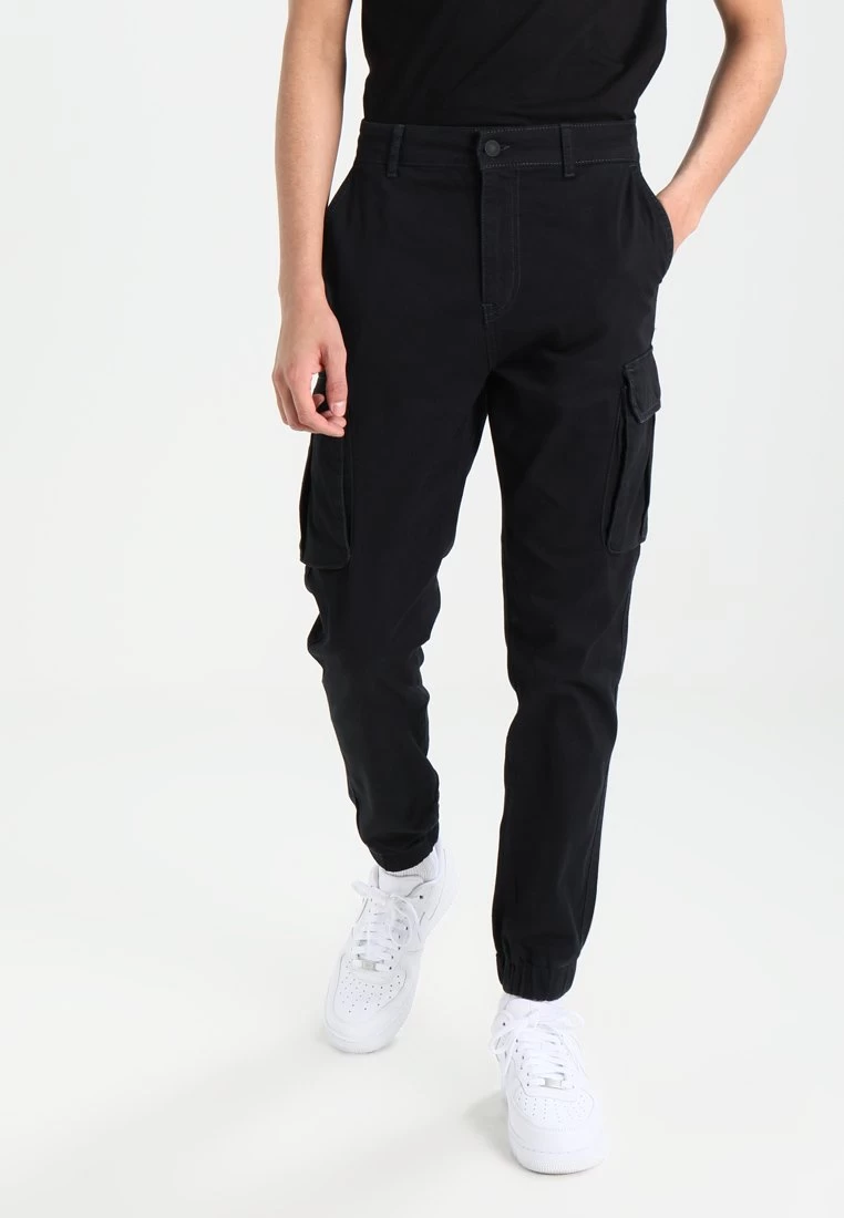 Pier One Cuffed Skinny Trouser- Cargobroek - Black 1 Pier One Cuffed Skinny Trouser- Cargobroek - Black