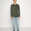Pier One 2 Pack - Longsleeve - Off-White/Dark Green