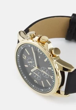 Pier One Unisex - Chronograaf - Black/Gold-Coloured -Pier One Verkoopwinkel eec72deb7b2740719a136e412abc57b2